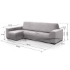 Funda Chaise Longue Super Elástica VELVET